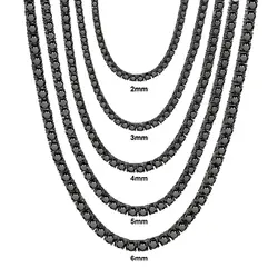 Original Black Morganite Necklace, 925 Silver Necklace, 4mm Hip-hop Dark Style, Suitable for Both Men and Women, Customizable