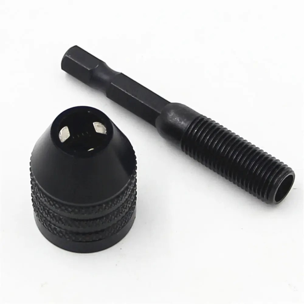 Mini Keyless Drill Chuck 0.3-8mm Self-Tighten Electric Drill Bits Collet Fixture Tools 1/4" Hex Shank  Converter view 5