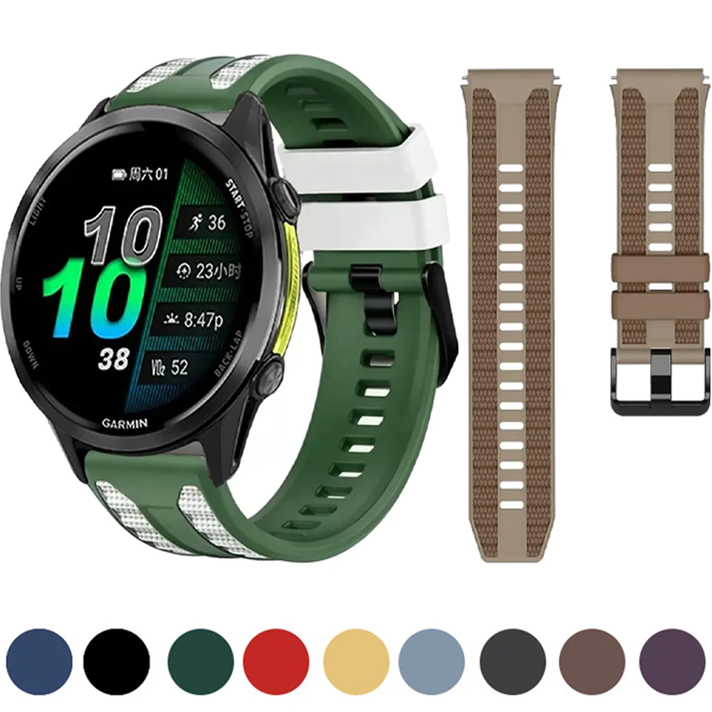 22mm Silicone Strap for Garmin Forerunner 970 965 955 570 47mm Sport Wristband for Garmin Venu 4 3 45mm/Huawei GT6 5 4 46mm Band