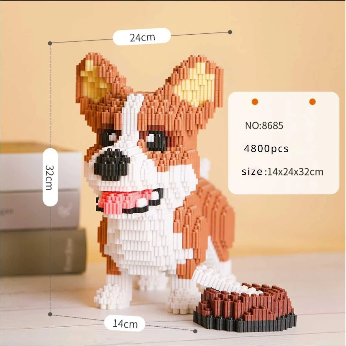 Pet dog building blocks for adults difficult puzzle children building blocks Husky Shiba cute cartoon animal DIY birthday gift