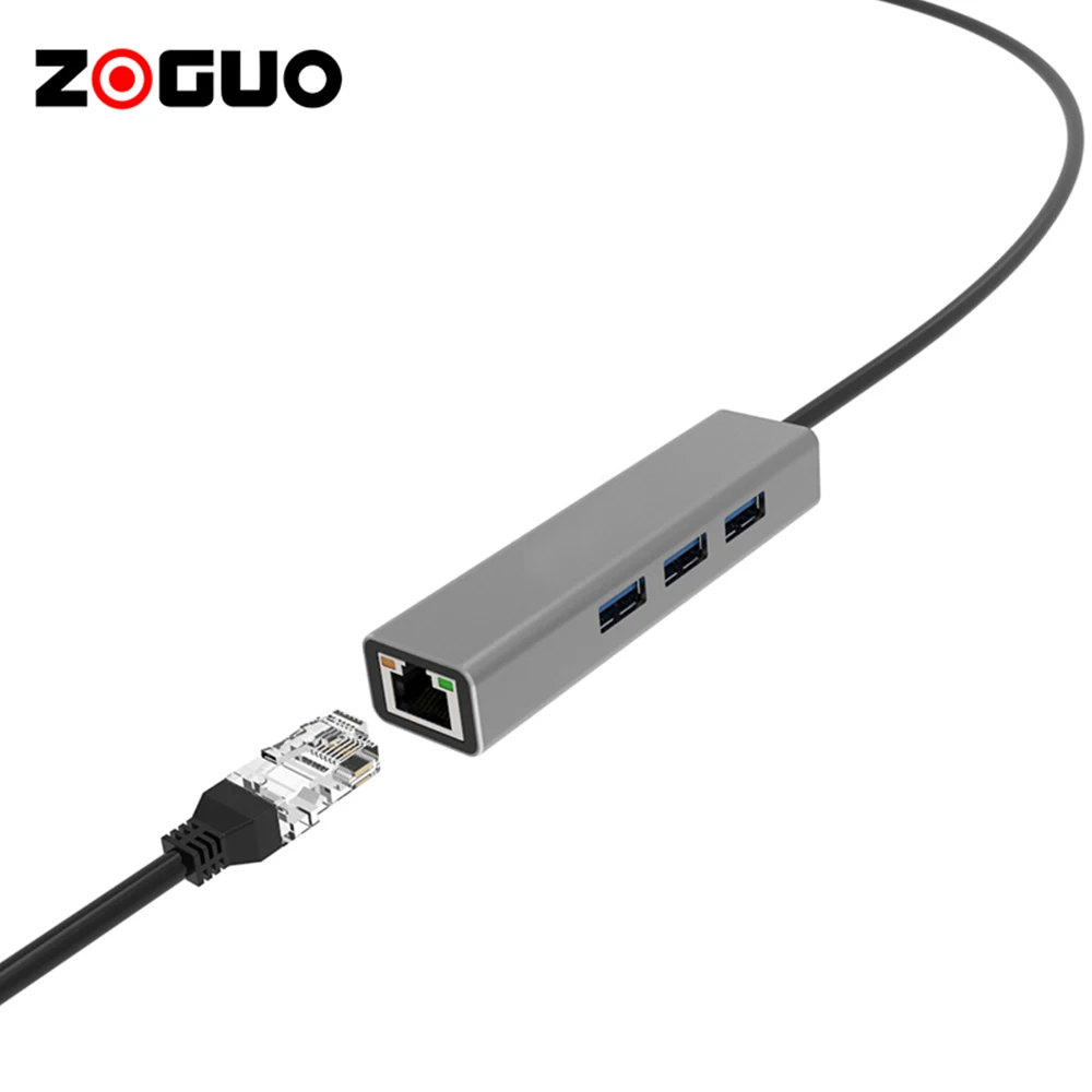 Adapter USB C 4 w 1 Hub type-c do USB-A TypeC do złącza sieciowego RJ45 1000 mb/s Cat 6 Cat6 Cat5e Cat 5 do telefonu, komputera