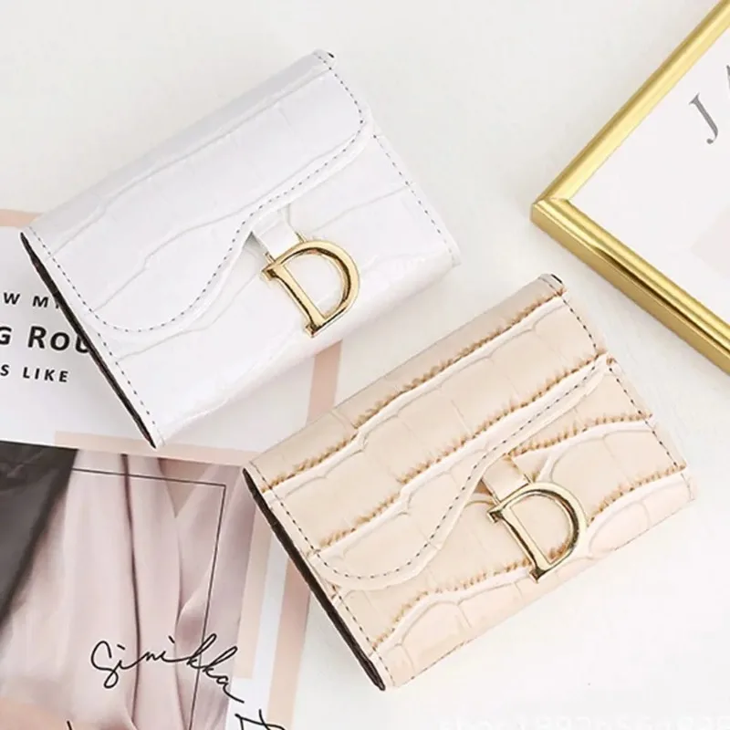 Mini carteira titular de cartão para mulheres, multi-cartão curto PU, bolsa de embreagem multifuncional pequena, moda