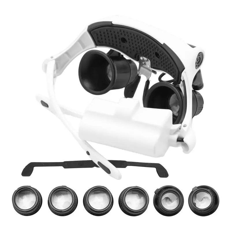2025 Trend Headband LED Magnifying Glass Headlamp Microscope Jewelry Watch Repair