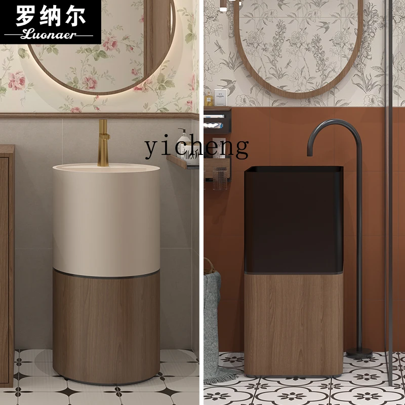 Z1  new Chinese-style retro wind wash basin, bathroom integrated floor-to-ceiling face wash table creative column basin