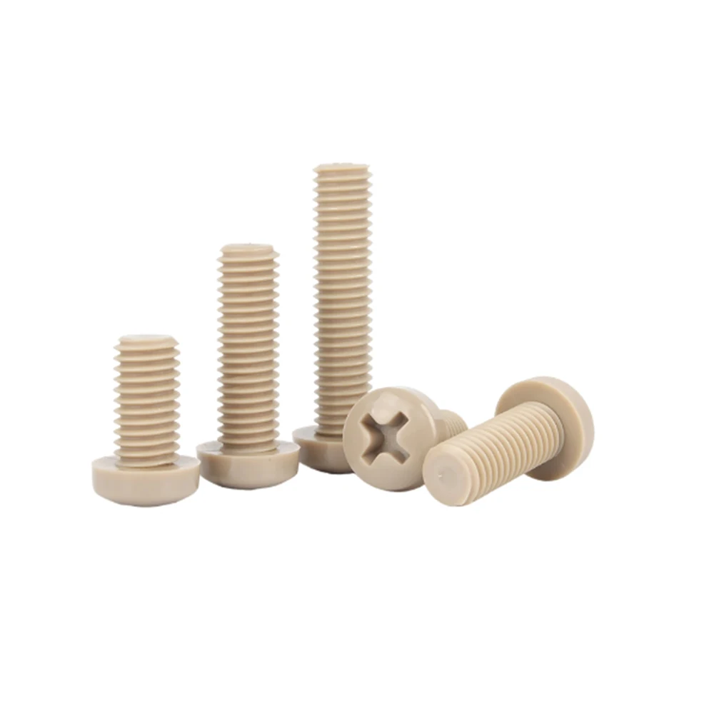 M4 M5 M6 PEEK Phillips Round Pan Head Screws Anti Corrosion High Strength Insulated Resin Bolt Fastener Length 3/4/5/6/8-80mm