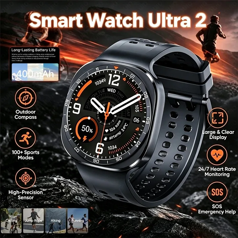 2026 2026 New Smart Watch Ultra 2 For Men Wireless Charging IP68 Waterproof Compass Bluetooth Calling Health Monitor Smart Watch 47mm - Aliexpress Deal