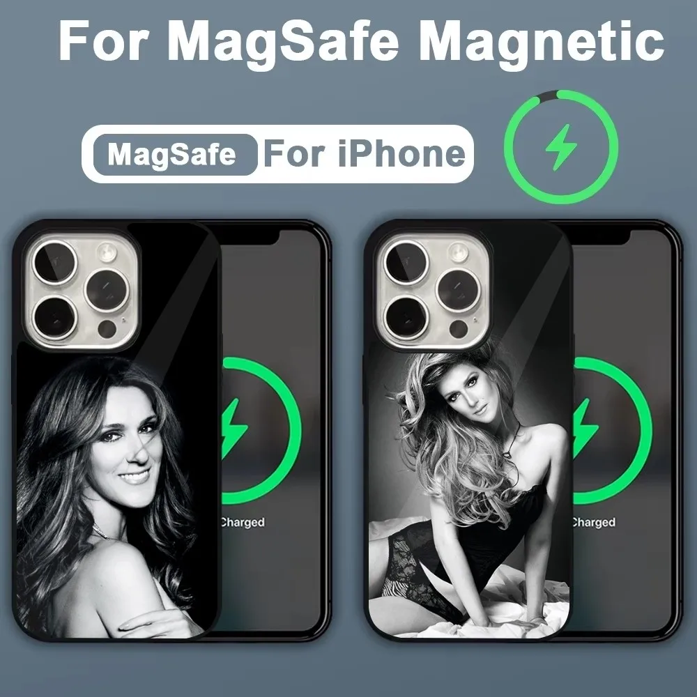 

Singer C-Celine D-Dion Phone Case For iPhone 16,15,14,13,12,11,Plus,Pro,Max,Mini Magsafe Magnetic Wireless Charging