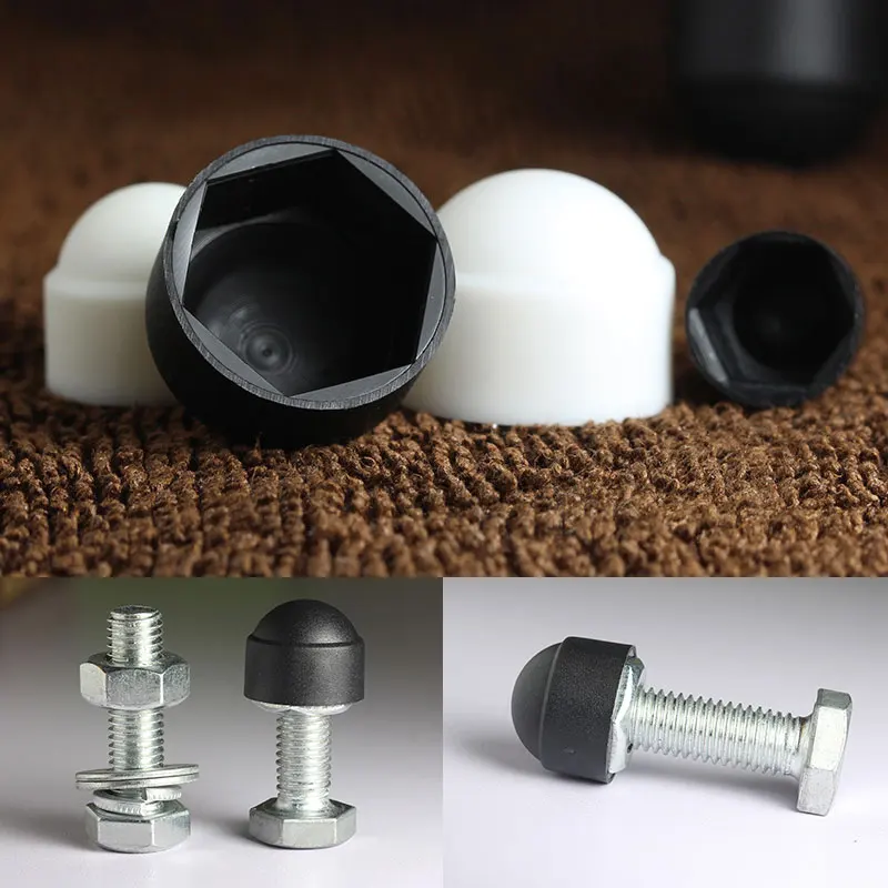 10Pcs M4 M5 M6 M8 M10 M12 Bolt Nut Dome Protection Caps Covers Exposed Hexagon Plastic Fasteners Screw Decor Dustproof Beautify