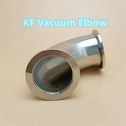 Aço inoxidável KF Cotovelo de vácuo, Bend Pipe, Tri Clamp Adapter, 90 graus Flange Cotovelo Fitting Tube, KF16, KF25, KF40, KF50