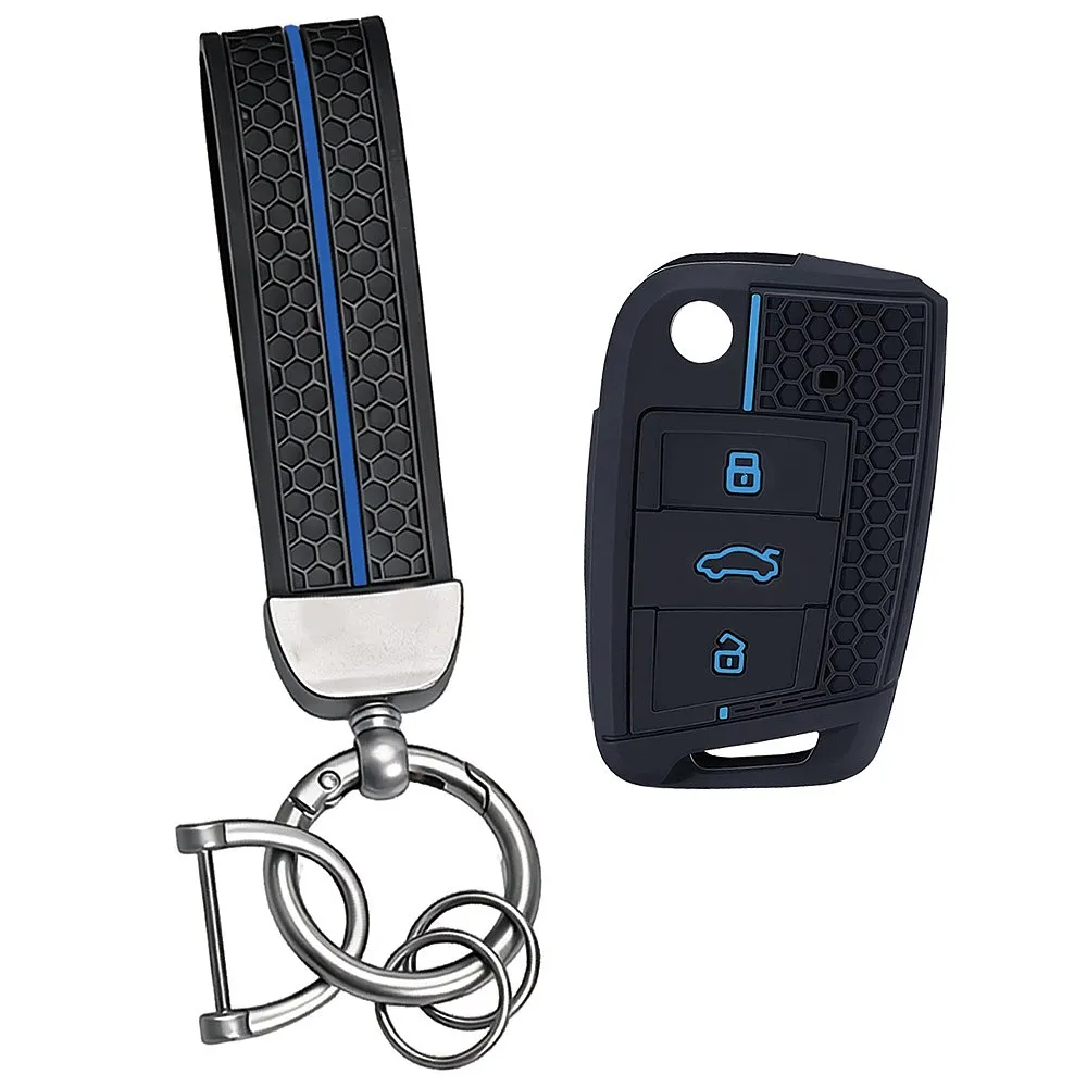 For VW Golf 7/Polo/T-Cross/T-Roc/Tiguan/Touran Skoda Octavia/Kodiaq Seat Leon Car Key Fob Cover