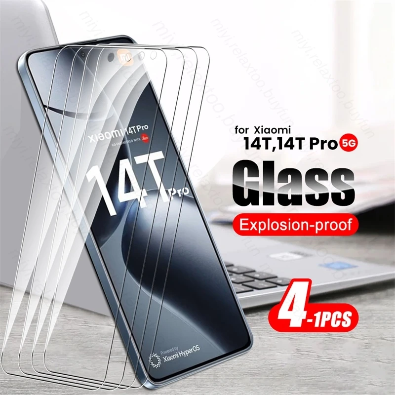 Xiaomi14TPro Case 1-4Pcs Tempered Glass Screen Protector for Xiaomi 14T Pro 5G Protective Glass Xiaomi14T Xiomi 14 T 14TPro T14