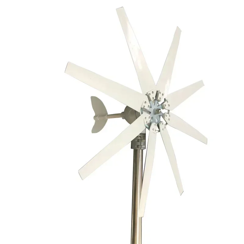 New S7-Type Wind Turbine 8 Blades 100W-3000W 12V-240V Solar System Compatible for Home Garden Outdoor Use
