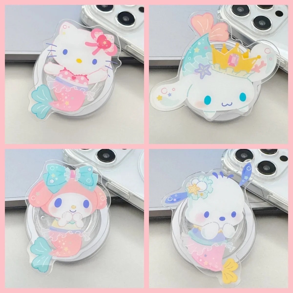 Sanrio Hello Kitty Kuromi Pochacco Melody For Magsafe Magnetic Phone Grip Tok Stand For iPhone Foldable Wireless Charging Holder
