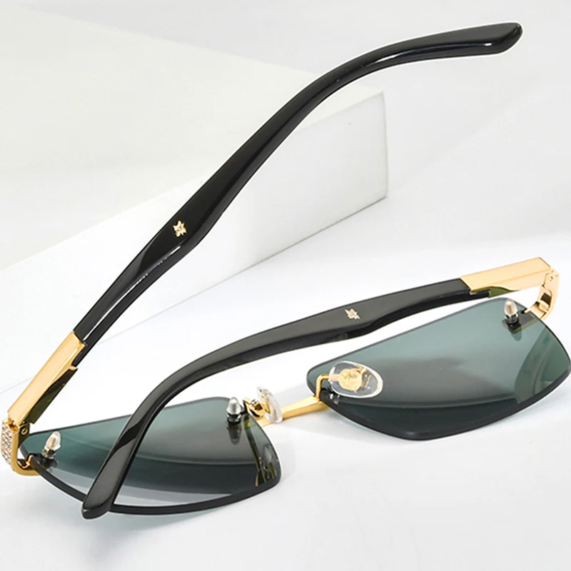 HEPIDEM Buffalo Horn Sunglasses Men Famous Brand Design Rimless Men Sun glasses Luxury Eyewear Buffs Frameless Eyeglasses