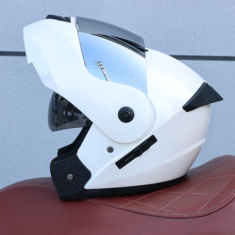 Orz-901-Modular Flip Up Motorbike Helmet, ABS Hard Shell Dual Visor, DOT Approved Breathable Daily Commute Headgear