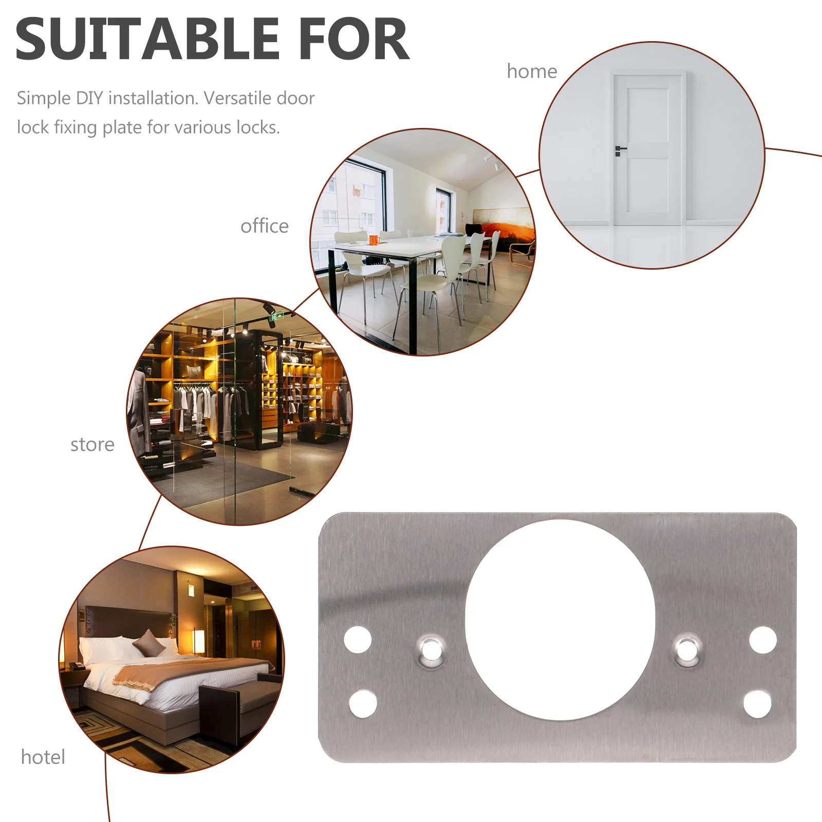 

8Pcs Stainless Steel Door Reinforcement Kit Strong Ball Shaped Plate for Garage Front Door Lock Repair and Protection