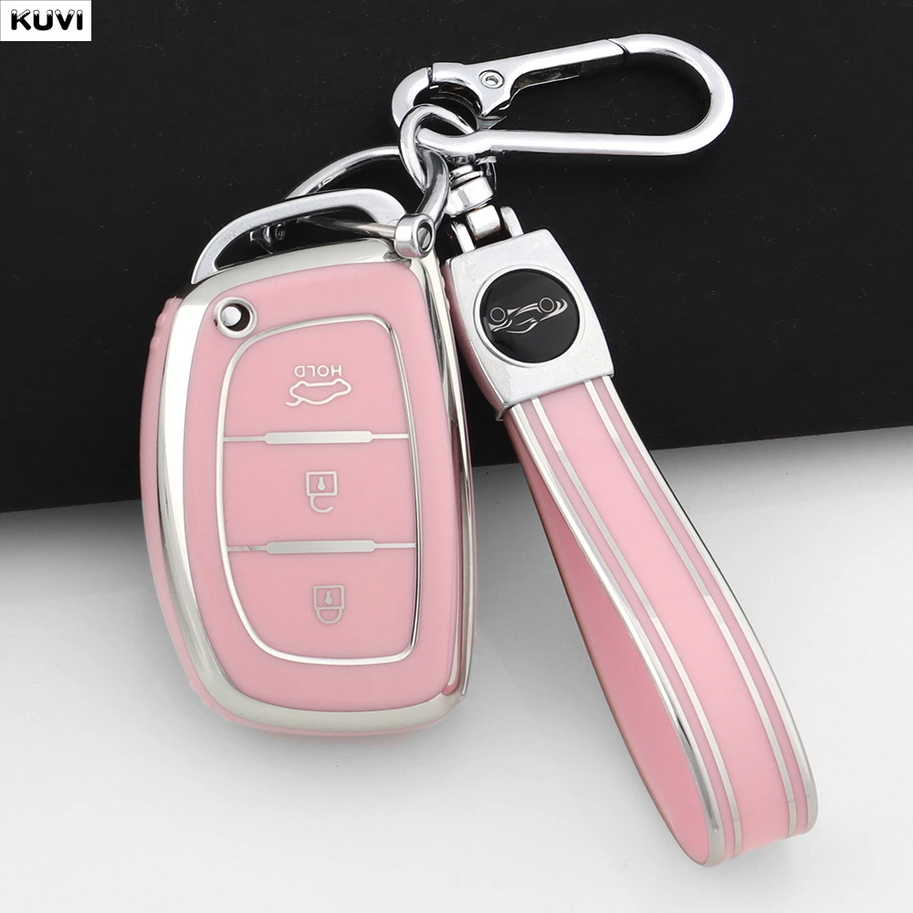 3-Tasten-TPU-Auto-Smart-Key-Hülle für Hyundai Tucson Santa Fe Rena Sonata Elantra Creta Ix35 Ix45 I10 I30 I40 Zubehör