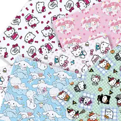 Hello Kitty 140x50CM Cartoon Polyester cotton fabric Patchwork Tissue Kid Home Textile Sewing Doll Dress Curtain cotton Fabric