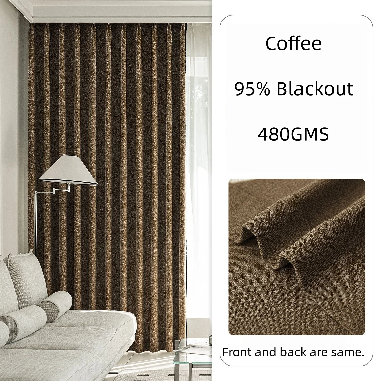 Custom Made 75-95% Blackout Living Room Window Curtains Bedroom Curtains Drapes Kitchen Curtain Sound Reduce Window Curtains