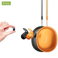 Auriculares Bluetooth HTC NE76, Audífonos con Traductor IA, Mini Audífonos Invisibles para Dormir, Auriculares Inalámbricos Suaves, Color Naranja