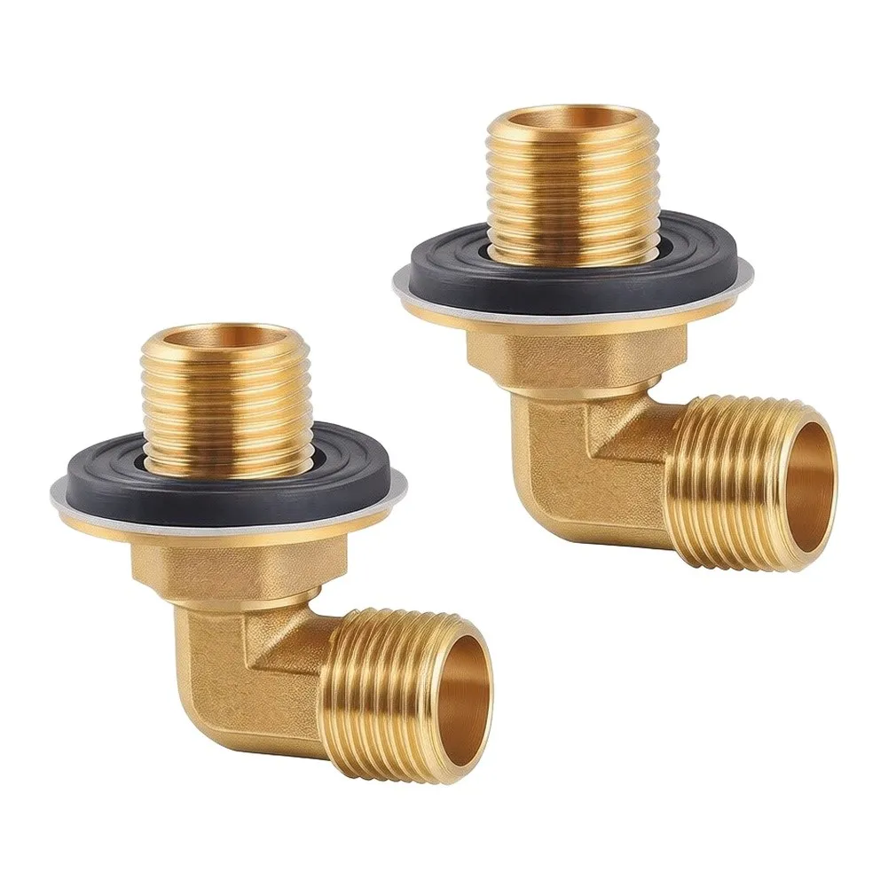 Wall Mount Faucet Kit 90 Degree Brass Fitting for Commercial Sink Setup Compact 1.5 Inch Depth Design Full Hardware