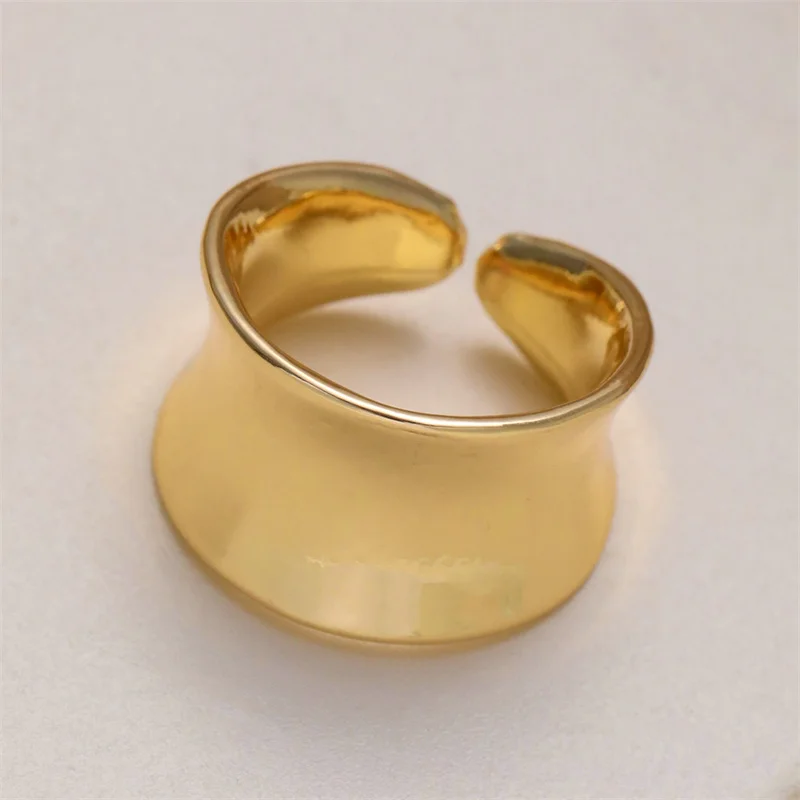 Minimalism Golden Plated Rings for Women Unique Design Fashion Holiday Adjustable Jewelry Gift Wholesale