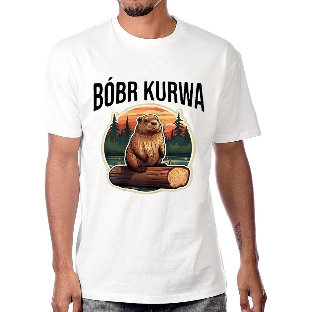 Bobr Kurwa Meme Funny Printed Cartoon T Shirt Casual Fashion Harajuku Style Streetwear Man T-shirt Hipster Breathe Women Tees