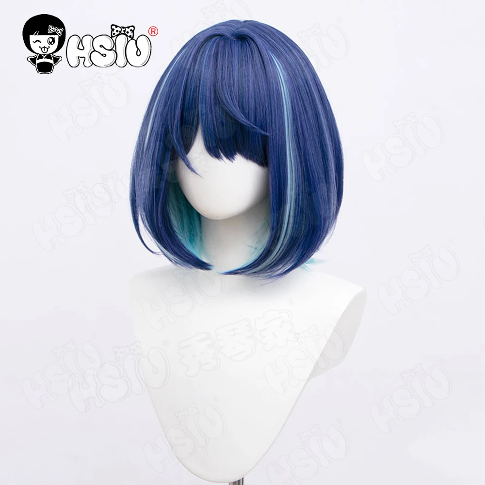 Anime Oshi no Ko Cosplay Peruca, Kurokawa Akane Cosplay Peruca, Gradiente Roxo Cinza Longo Cabelo Curto, Cabelo Sintético, HSIU, 35-70cm