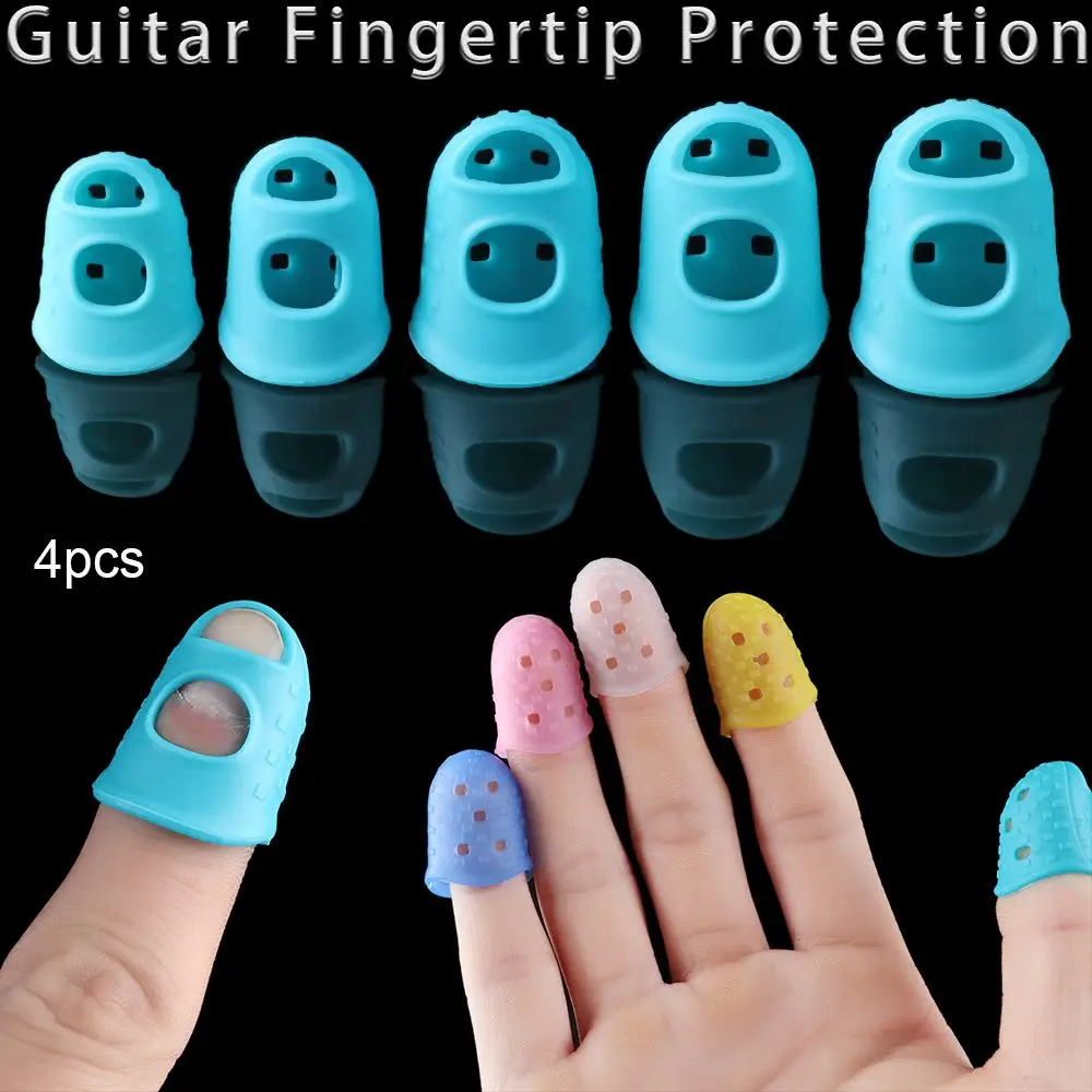 XS/S/M/L/XL Non-slip Silicone Fingerstall For Ukulele Finger Guards Guitar Fingertip Protection Guitars Press Accessories