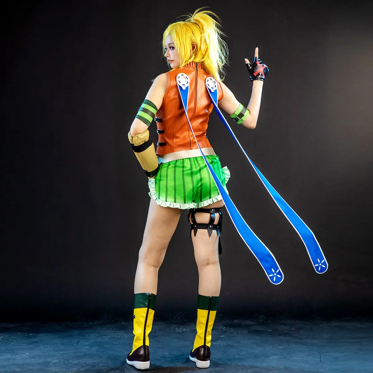 

Final Fantasy X Rikku Cosplay Costume Anime Halloween Party Outfit Battle Dress for Carnival Play Role Clothes HCos