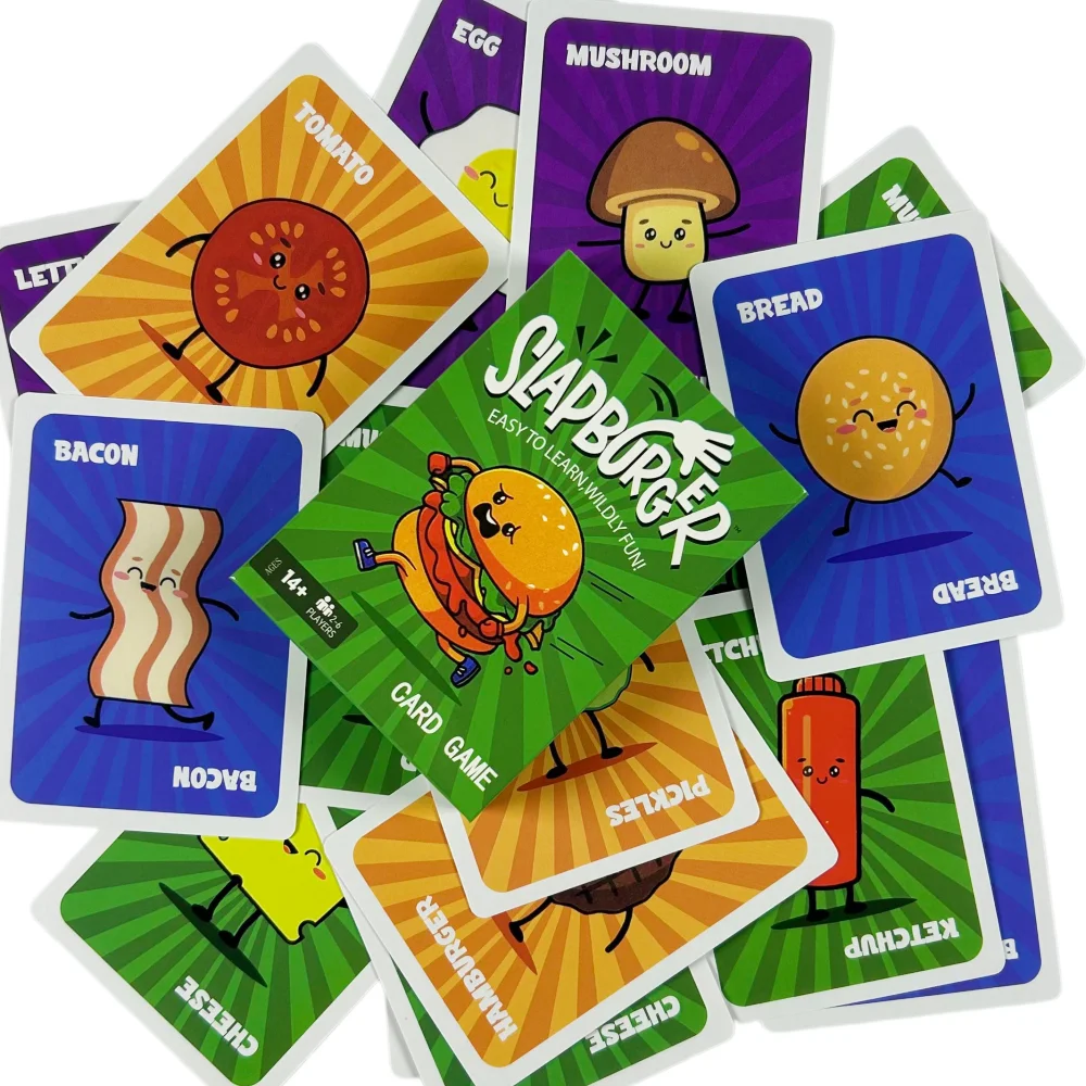

Slapburger Card Game Fast Paced Family Games Fun Card Game for Birthdays Classroom Camping Playing Game