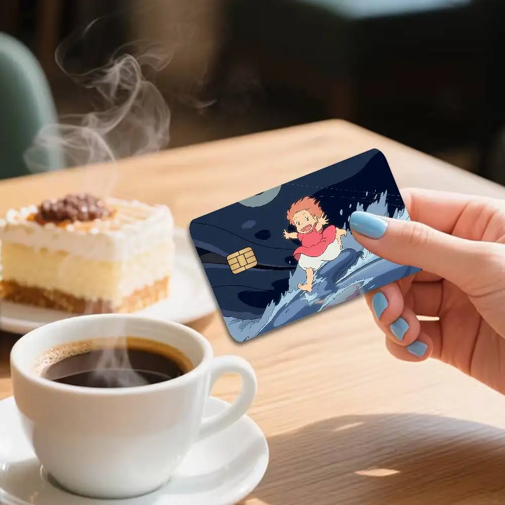 Cartoon P-Ponyo Diy Credit Debit Card Sticker Party Sticker Decoration Waterproof Small Chip Card Skin Sticker