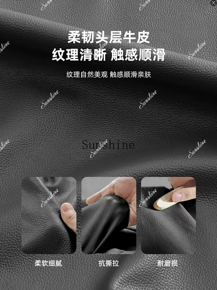 

American retro solid wood leather living room bedroom rattan comfortable single sofa chair FT