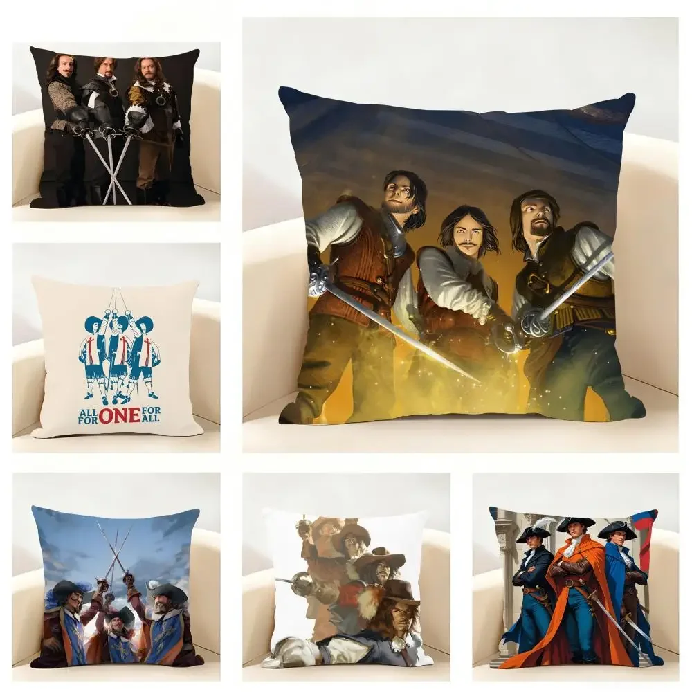 Funda de cojín con diseño de espada de los Tres Mosqueteros Athos Porthos Aramis, de lino, minimalista, suave, para sofá, cama, decoración del hogar