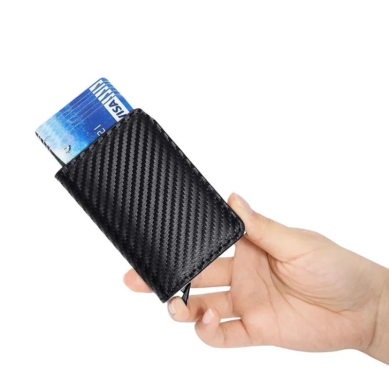 ANTI Rfid Credit Card Holder Men Wallets Bank Cardholder Case Small Leather Slim Thin Magic Mini Wallet Smart Minimalist Wallet image 4