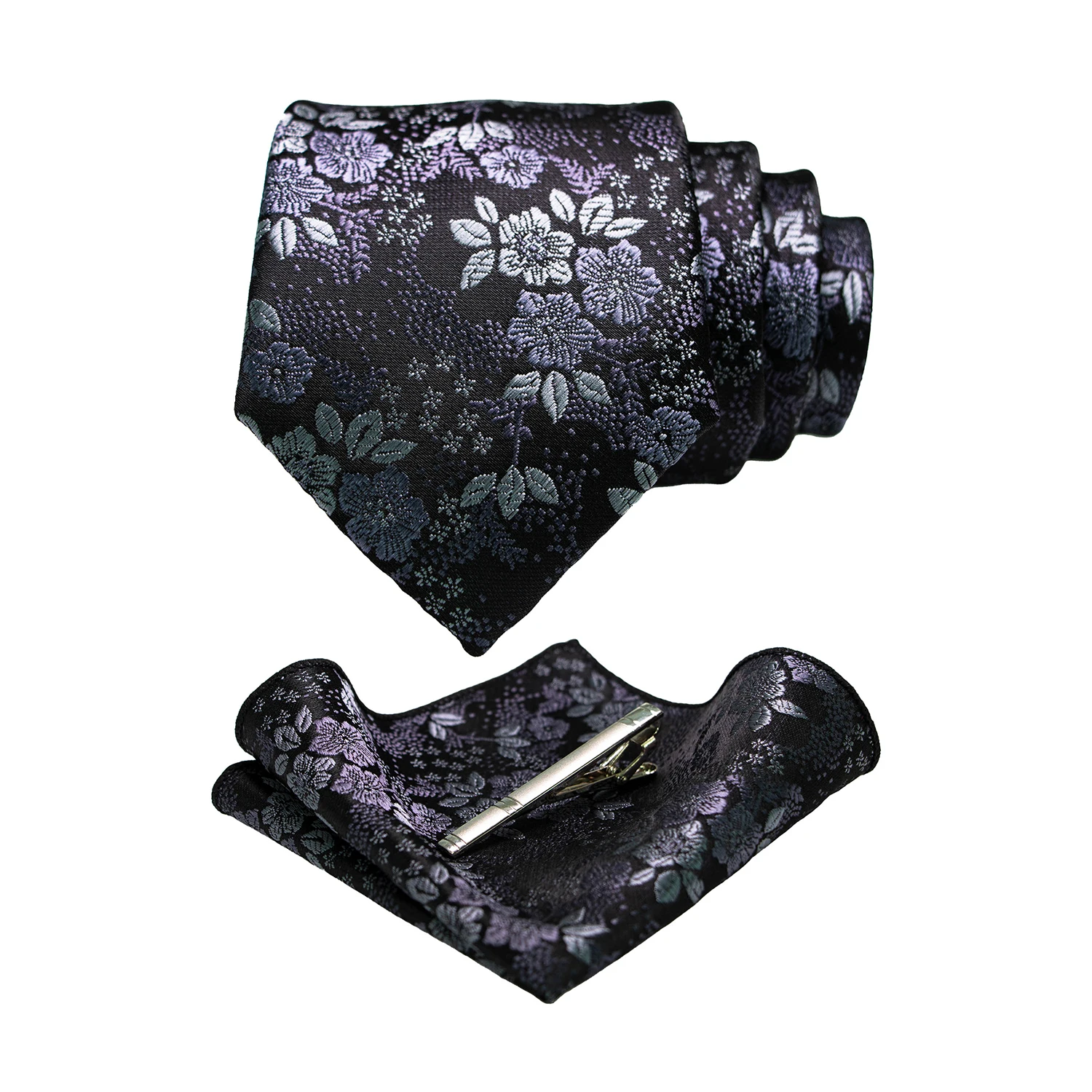 JEMYGINS Floral Seide Männer Krawatte Einstecktuch Krawatte Clip Sets Hochzeit Party Krawatte Männer Zubehör Hohe Qualität Gravata – Detail 7