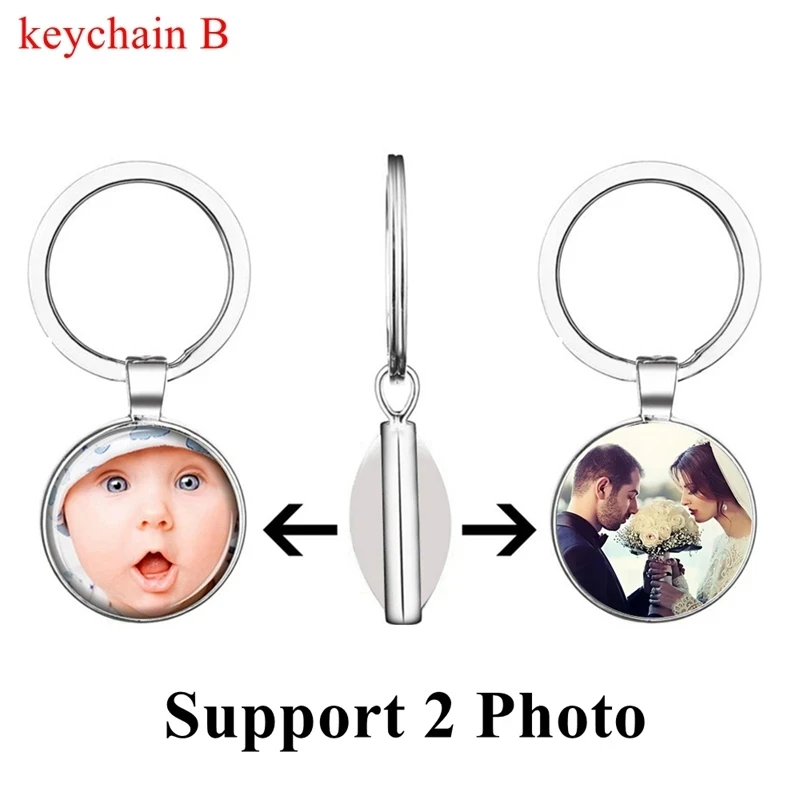 Custom Keychain Customize Photo Company Logo Text Personality Key Chain Key Rings Personalized Wedding Jewelry Anniversary Gift