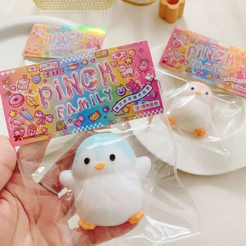 Cartoon Round Belly Penguin Soft Sticky Stress Relief Toys Cute Animal Penguin Squeeze Slow Rebound Pinch Toys Party Favours