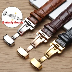 18mm 20mm 22mm 24mm Crocodile Pattern Straps for Wrist Bracelet for Seiko Vintage Leather Watch Band for Omega Butterfly Buckle