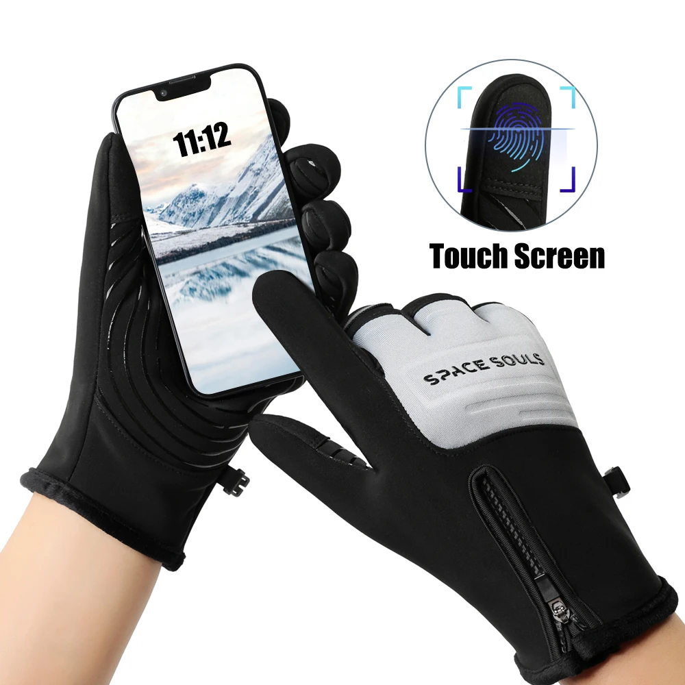 Guanti invernali unisex caldi Guanti touch screen antivento resistenti al freddo per sport all'aria aperta Corsa Ciclismo Sci