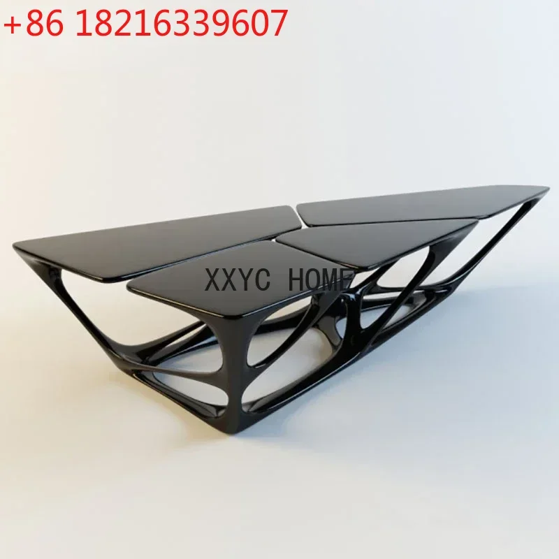 TAO Fiberglass Personality Triangle Shaped Crack Hollow Coffee Table Creative Showroom Conference Table