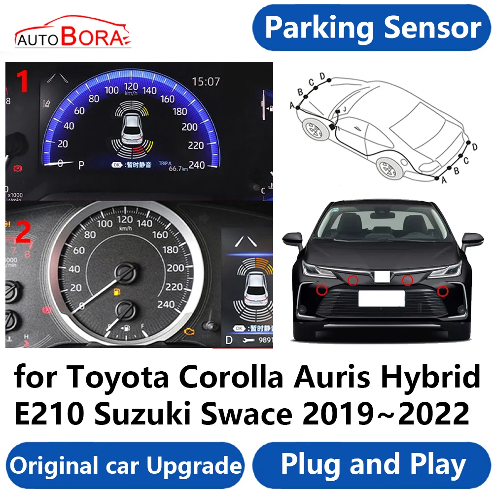 AutoBora Car OEM Parking Sensor Buzzer System Reverse Plug and Play for Toyota Corolla Auris Hybrid E210 Suzuki Swace 2019~2022