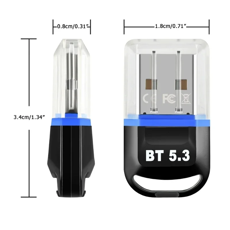 USB بلوتوث 5.3 5.0 دونغل محول للكمبيوتر المتكلم لوحة المفاتيح الماوس اللاسلكية الموسيقى استقبال الصوت الارسال بلوتوث