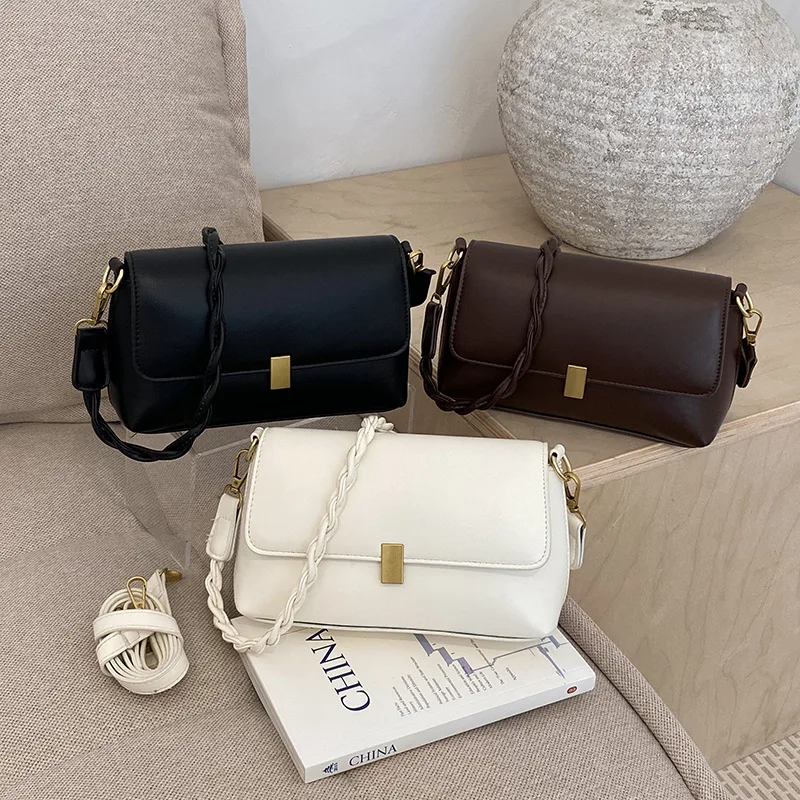 New Women's Handbag Fashion High Quality Women's Shoulder Bag Solid Color Versatile Multi Functional Women's Phone Storage Bag
