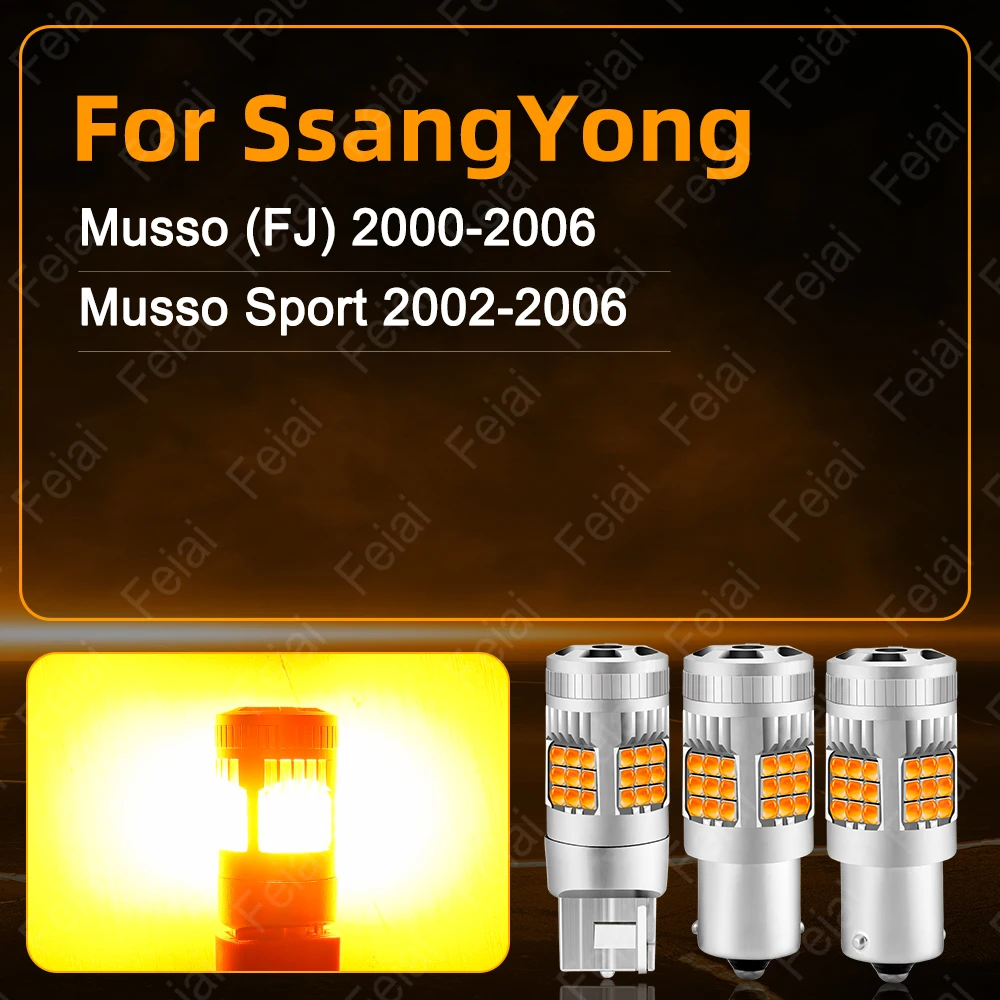 Turn Signal LED Lights For SsangYong Musso FJ Sport Accessories Indicator Light Bulb Amber 2000 2001 2002 2003 2004 2005 2006