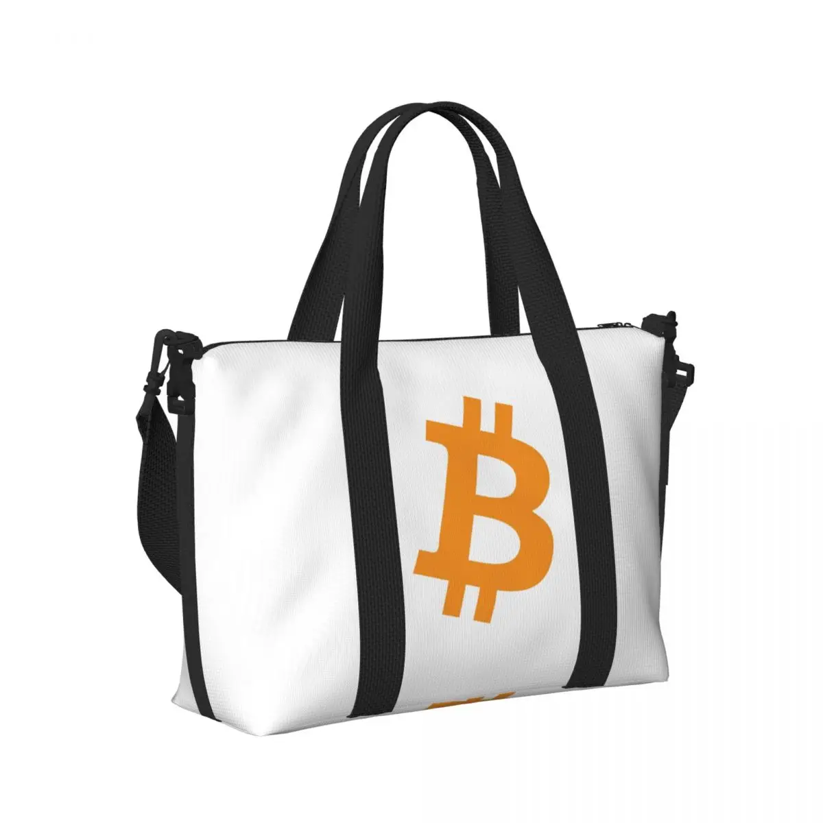 

Bitcoin Cryptocurrency Bitcoin BTC Beach Travel Bag Large Capacity Tote Bags for Gym Sport Women Shopping Duffle Shoulder Bag