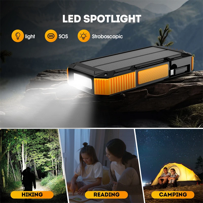 20000mAh 磁気ワイヤレスソーラーパワーバンク PD 20W急速充電 ポータブル外部バッテリー Magsafe対応 iPhone 16 15 14 13 12用