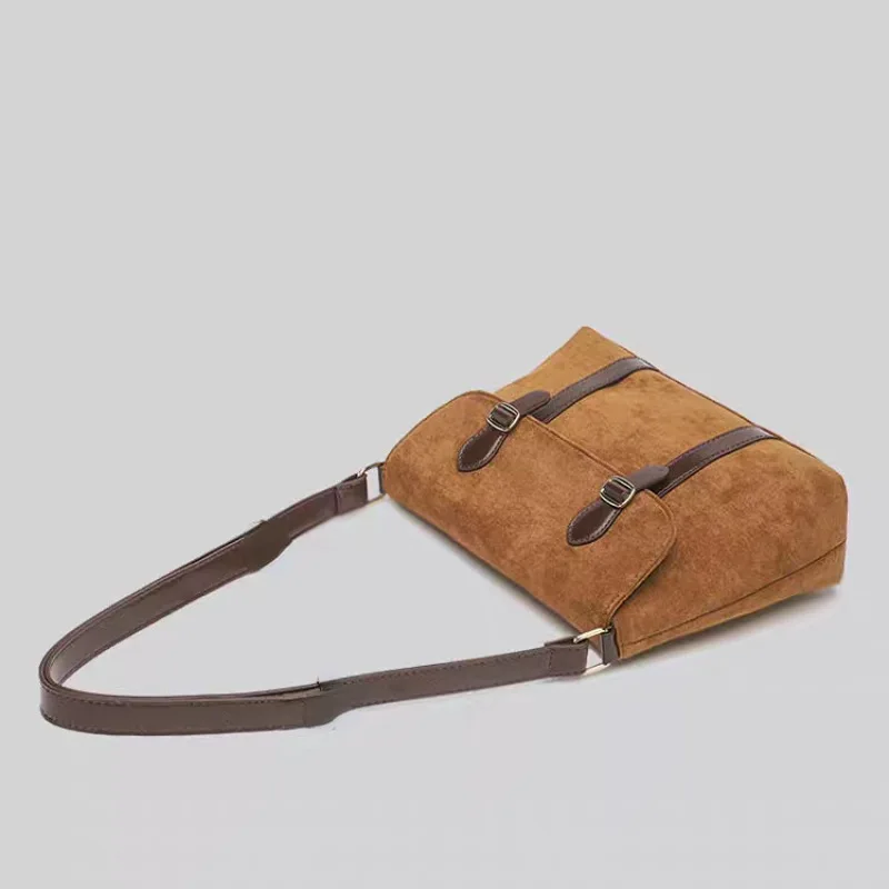 2025 موضة جديدة ريترو الجلد المدبوغ حقيبة ساعي ميلارد سعة كبيرة الكتف حقيبة كروسبودي اليومية حقيبة كتف عادية للنساء #3