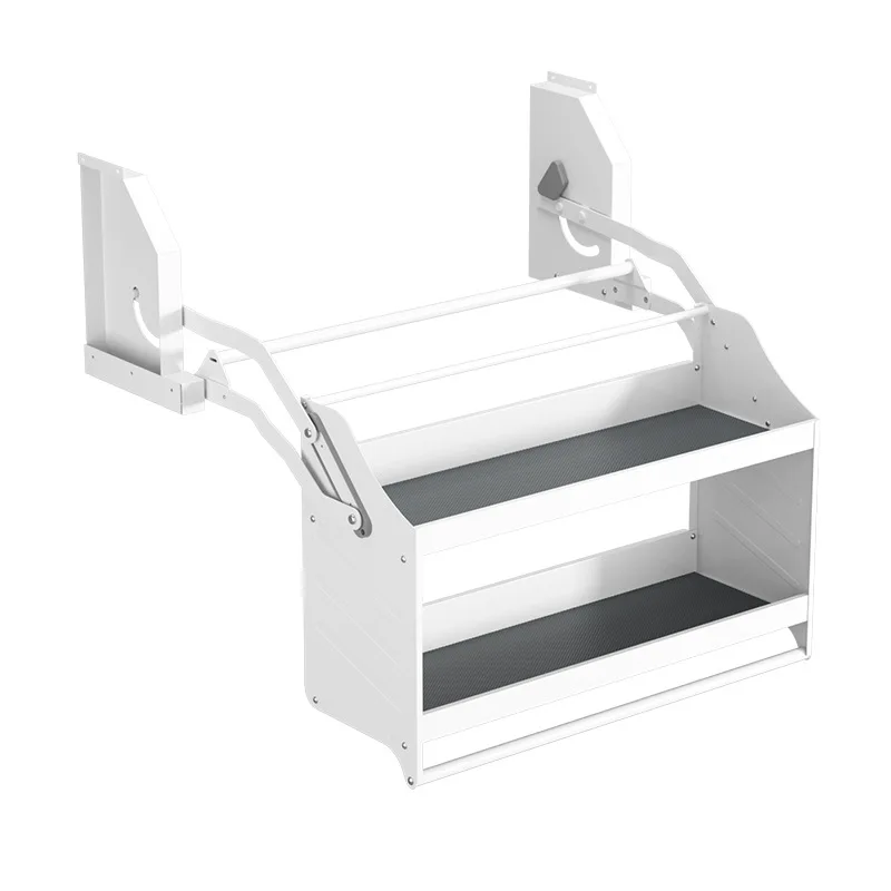 Pull-down Seasoning Storage Box Kitchen Hanging Cabinet Lifting Basket Wall Top Cabinet