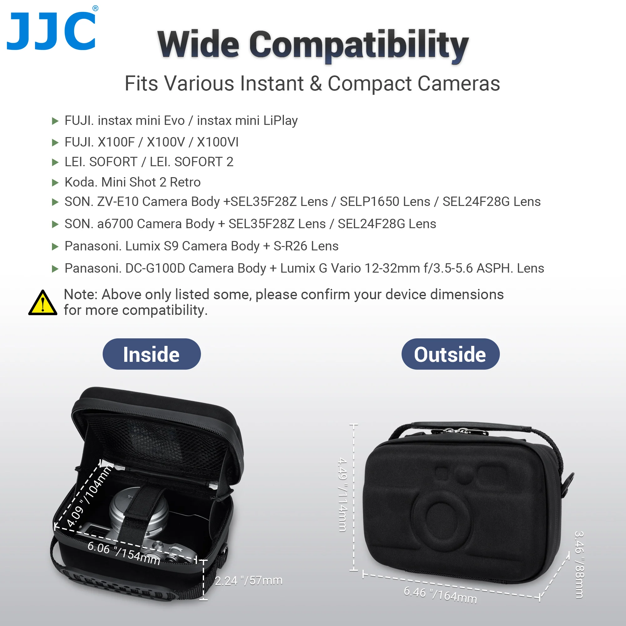 JJC Camera Hard Case for Fujifilm instax mini Evo instax mini LiPlay X100VI X100F Leica SOFORT 2 KODAK Mini 2 Retro Sony ZV-E10